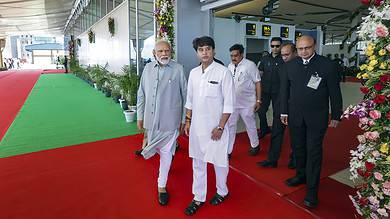 PM Modi at Rajkot International Airport