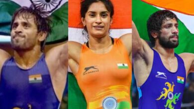 Bajrang Punia, Vinesh Phogat and Ravi Dahiya