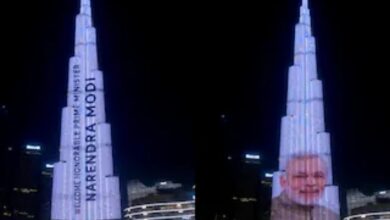 Dubai's Burj Khalifa lights up with Indian tricolour to welcome PM Modi