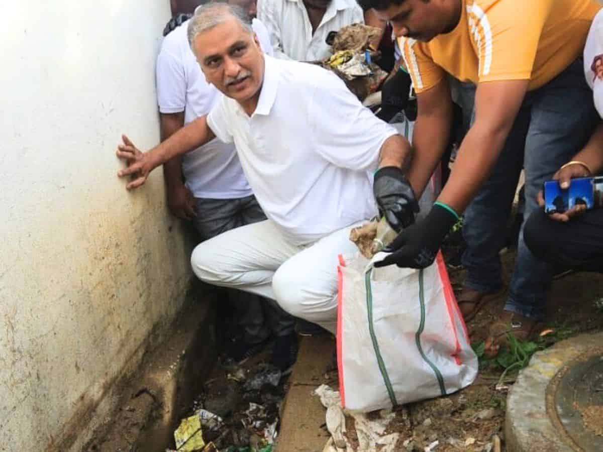 Telangana: Harish Rao joins garbage collection, calls for mosquito defence