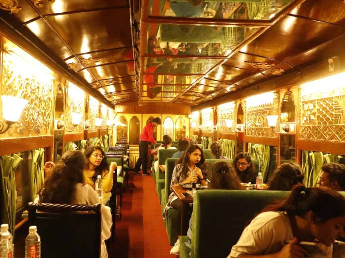 Railway coach restaurant at Hyderabad's Kacheguda Rly station