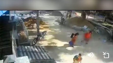 Watch: Speeding bike hits school girl in Hyderabad's Shadnagar