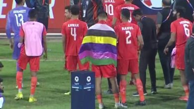 Indian footballer Jeakson Singh creates flutter by wrapping himself in Meitei flag after SAFF final