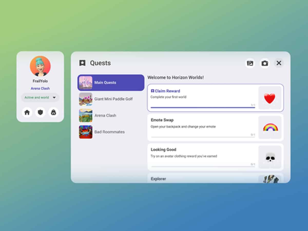 Meta rolling out quests & rewards to all Horizon Worlds users