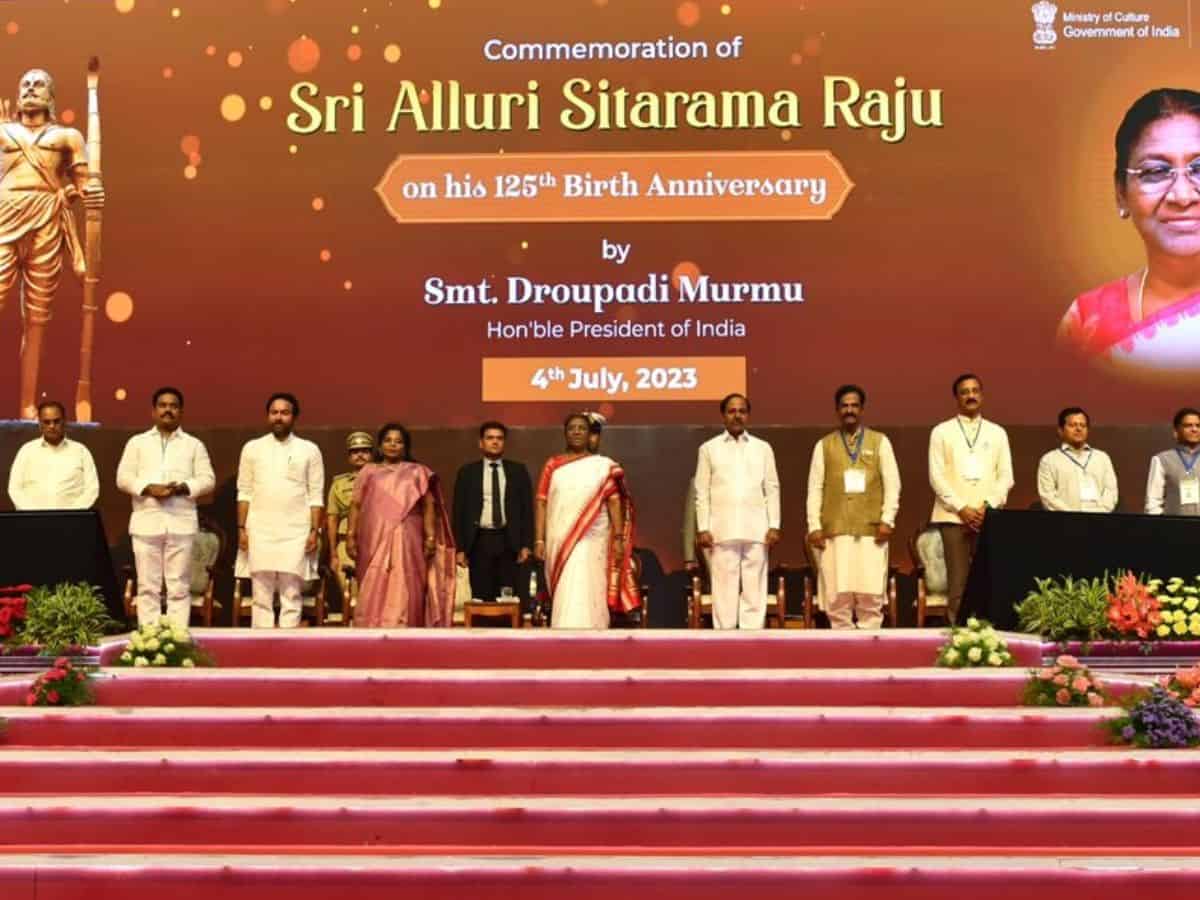 President Droupadi Murmu graced the closing ceremony of the 125th birth anniversary of Alluri Sitarama Raju at Hyderabad.