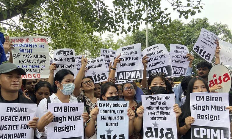 Manipur: Torch rally in Imphal demanding special assembly session