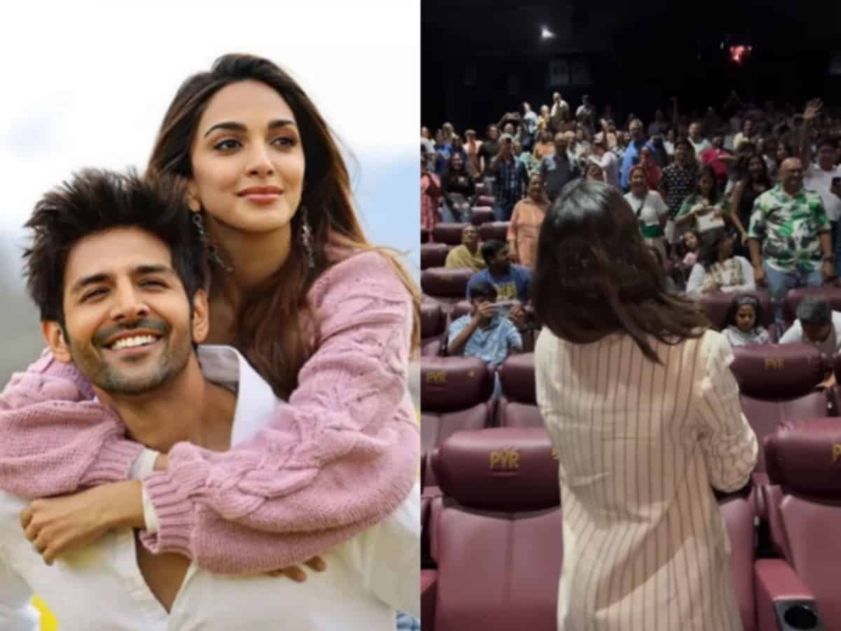 Satyaprem Ki Katha: Kartik Aaryan, Kiara Advani surprise audience at theatre