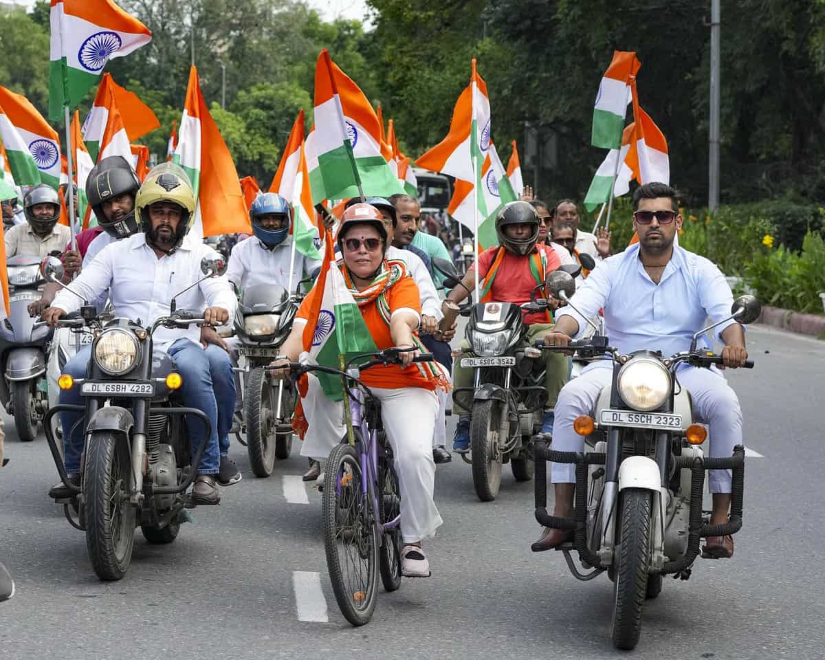 Har Ghar Tiranga Bike Rally in Delhi