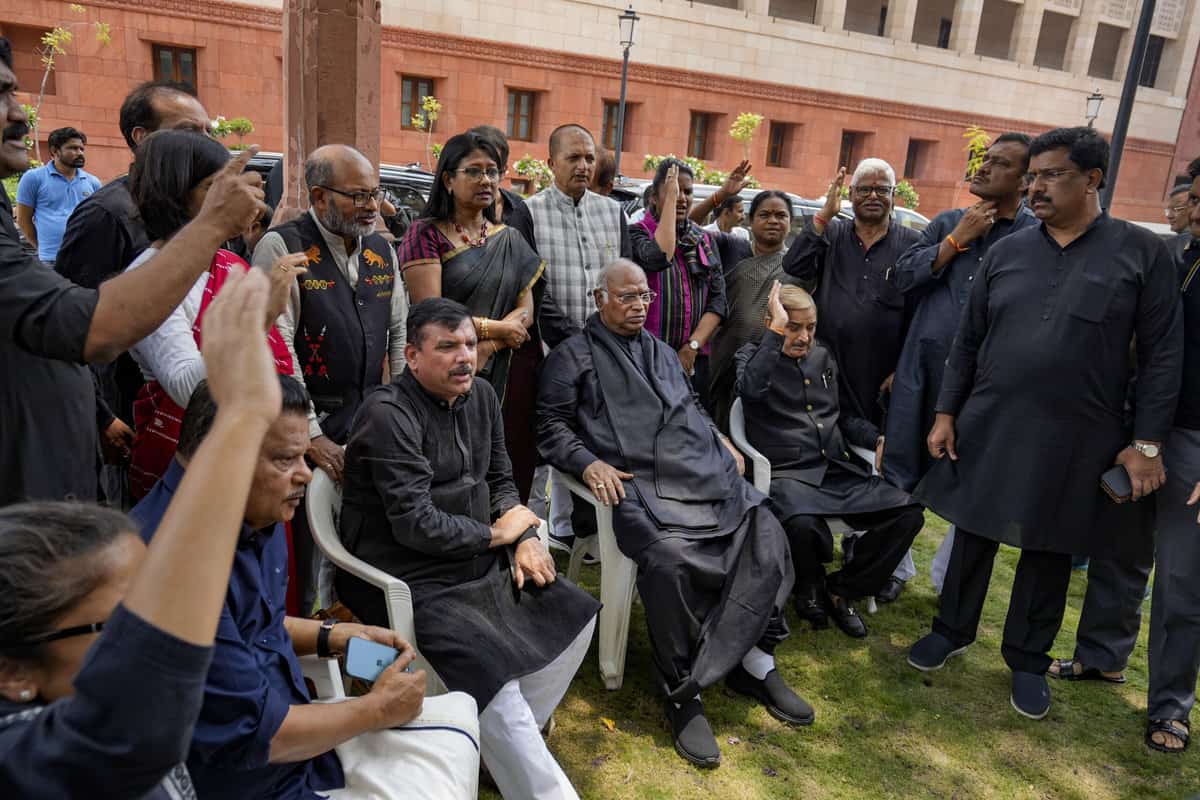 In Pics: Protest at Parliament House complex