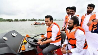 Watch: KTR steering boat in Rajanna Sircilla's Manair reservoir