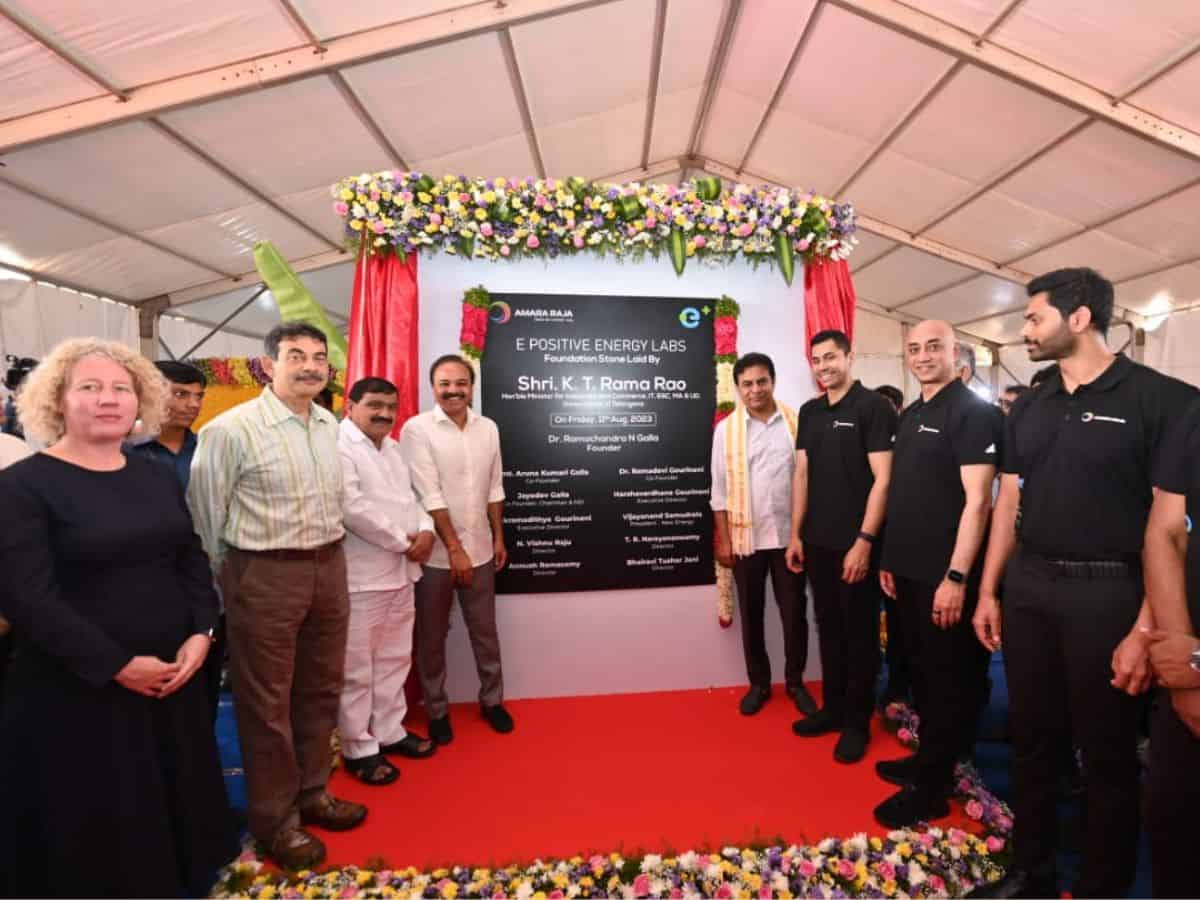 Hyderabad: Foundation for Amara Raja‘s energy labs laid by KTR