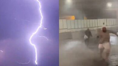 Watch: Makkah witnesses heavy rains, strong winds, lightning strikes Clock Tower
