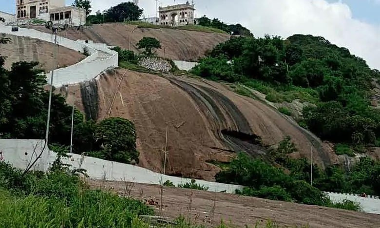 Rocky terrain around Moula Ali shrine delays construction of ramp