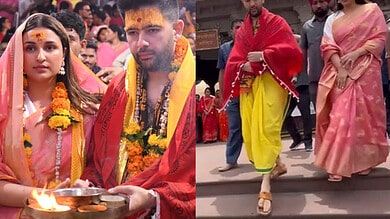 Parineeti Chopra, Raghav Chadha wear slippers inside temple, spark outrage