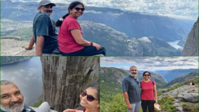 Rajamouli visits Norway's Pulpit Rock with wife Rama after 'Baahubali' screening in Oslo