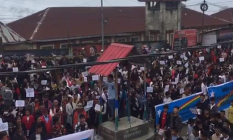 United Naga Council Protest Against Kuki's Demand