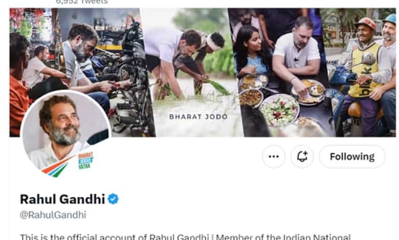 Rahul changes his X bio from ‘Dis’Qualified MP’ to ‘Member of Parliament’