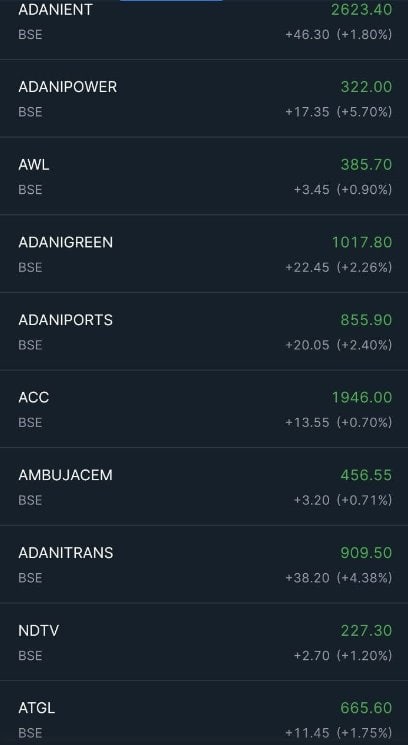 Adani stocks