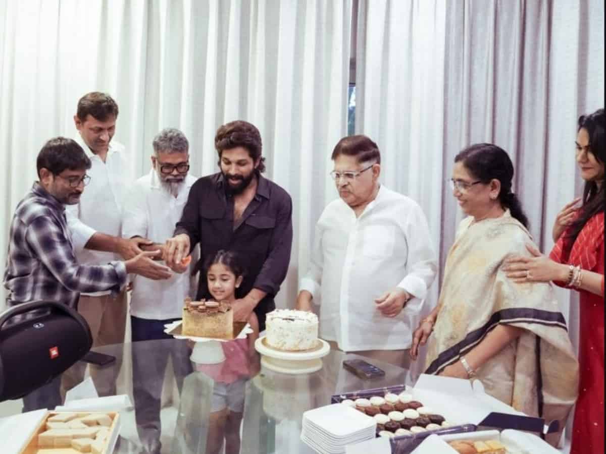 Celebrations at Allu Arjun's Hyderabad home: Pics, videos