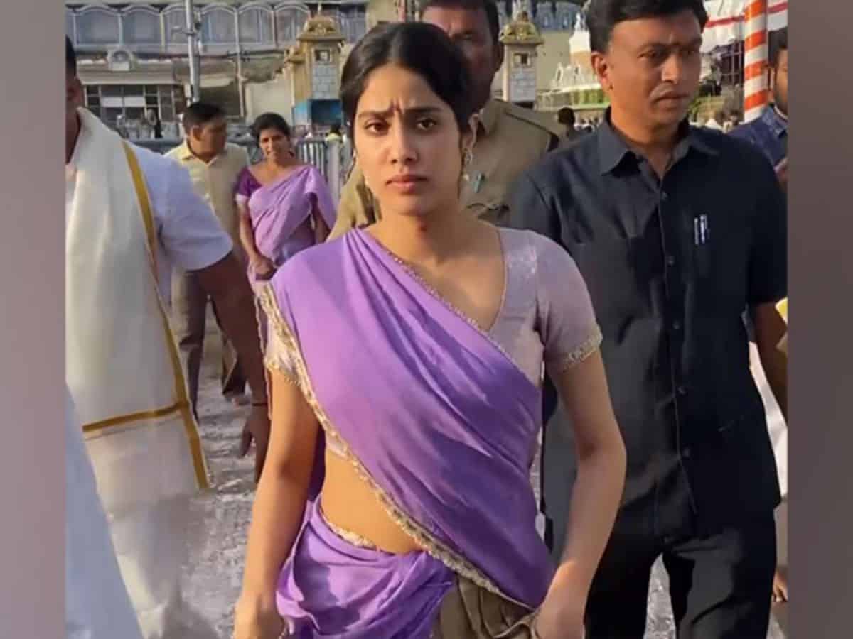 Janhvi Kapoor spotted at Andhra's Tirupati Temple