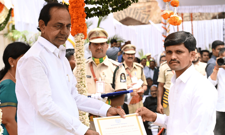 Telangana CM awards Jr Lineman Md Rahman for risking life to restore power