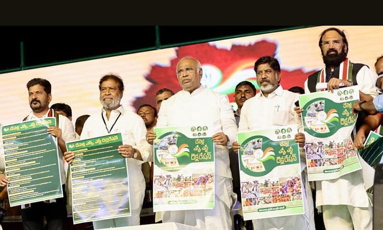 Telangana: Cong prez Kharge releases 12-point SC-ST declaration, slams BRS, BJP