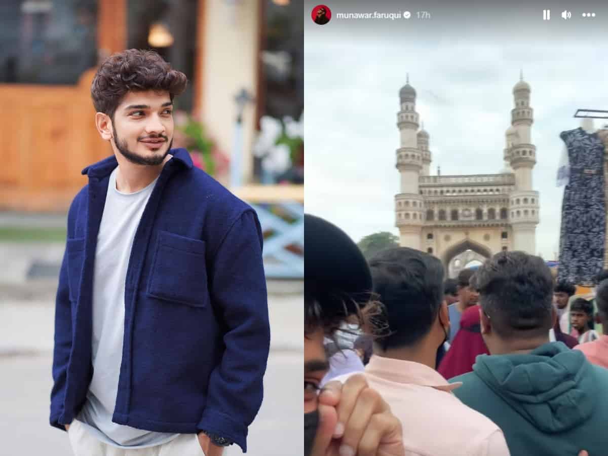 Munawar Faruqui's day out in Hyderabad, comedian visits Charminar