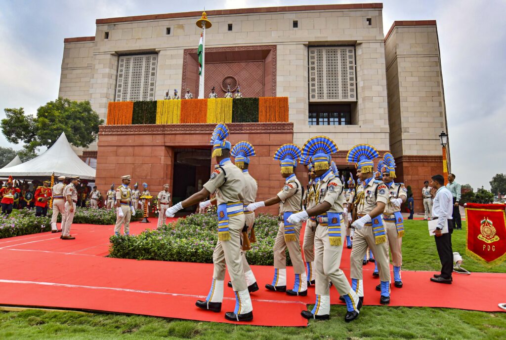 In Pics: Flag hoisting at new Parliament building