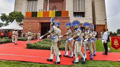 In Pics: Flag hoisting at new Parliament building