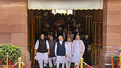 In pics: MPs walk towards new Parliament building