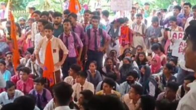 ABVP launched a massive protest in the university campus