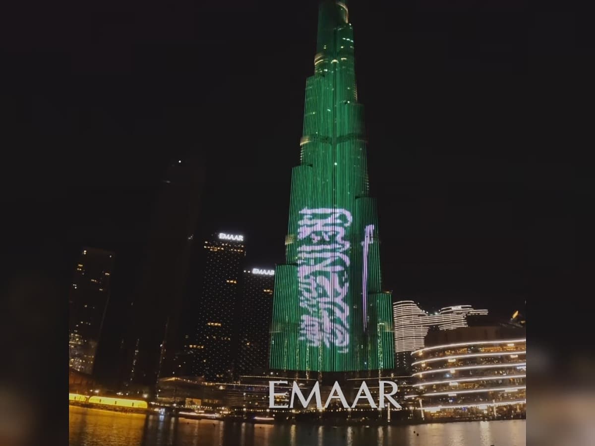 Watch: Burj Khalifa light up green in celebration of Saudi Arabia's National Day