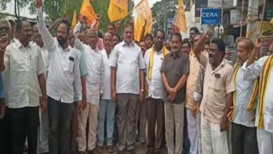 Dalit union leaders, activists protest against arrest of Chandrababu