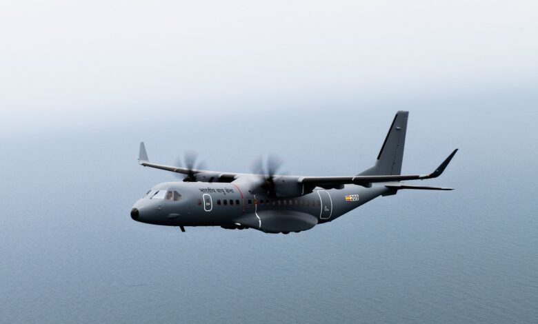 IAF Chief receives first C-295 aircraft at a ceremony in Spanish city of Seville