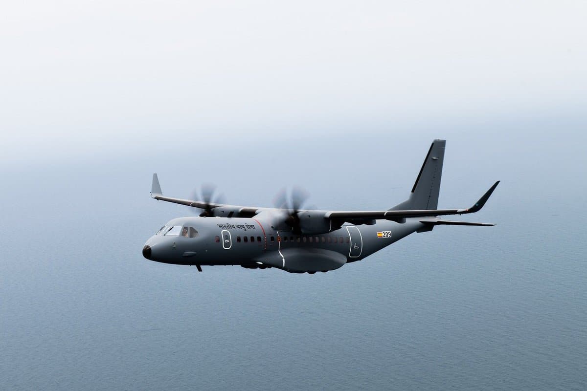 IAF Chief receives first C-295 aircraft at a ceremony in Spanish city of Seville