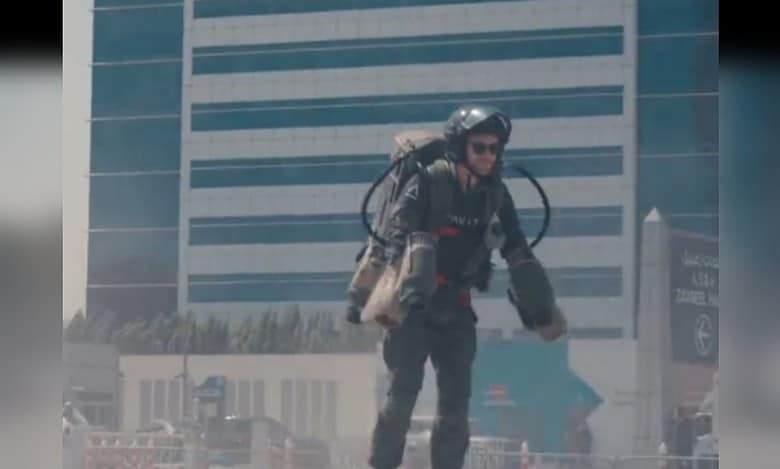 Watch: ‘Flying Man’ Sam Rogers takes flight in his jet suit in Dubai