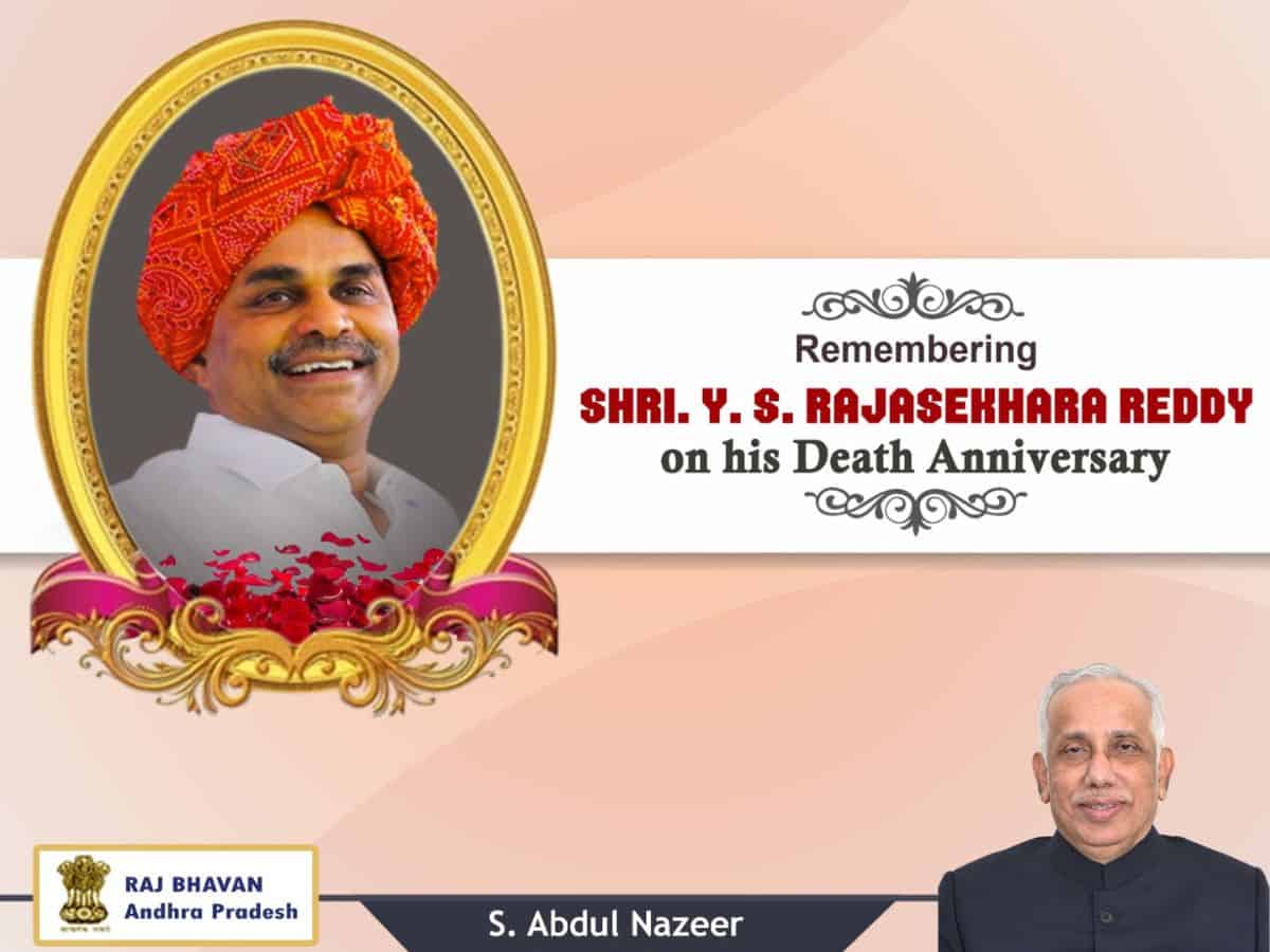 Andhra Pradesh Guv pays tribute to former CM YS Rajasekhara Reddy on his death anniversary