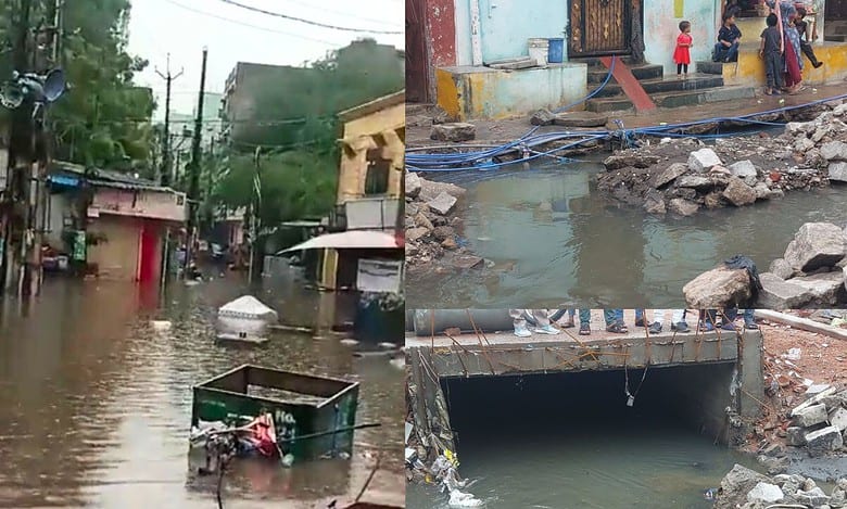 Hyderabad: Rain fury leaves Moula Ka Chilla in Yakutpura submerged in water