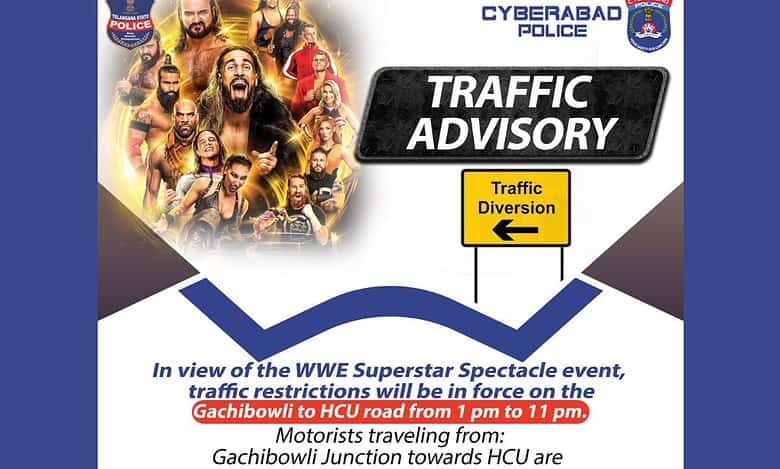 Hyderabad: Traffic restrictions in Gachibowli for WWE match