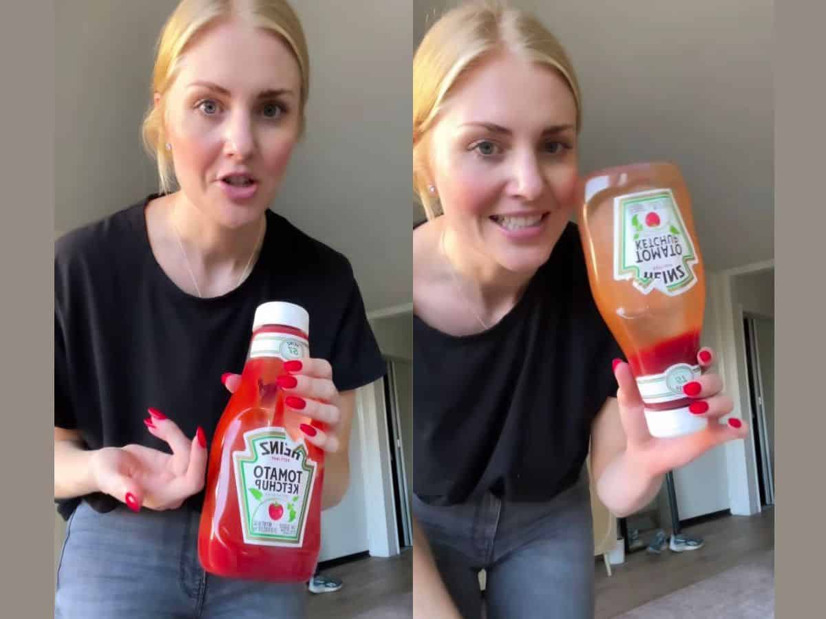 Watch how to get every drop of ketchup out of its bottle; viral video