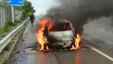 Hyderabad: Running car catches fire near Shamshabad
