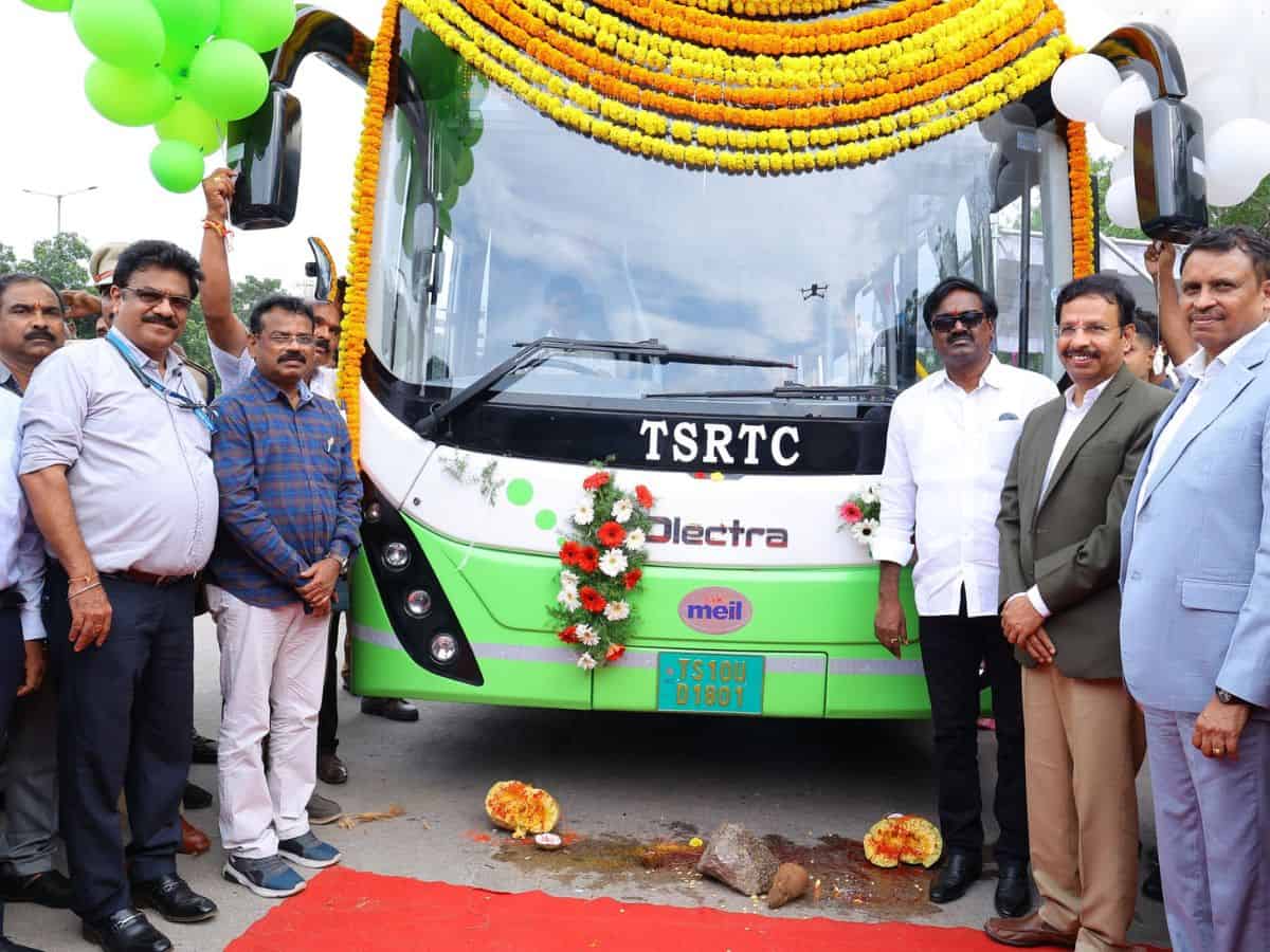 25 TSRTC electric metro luxury AC buses launched in Hyderabad