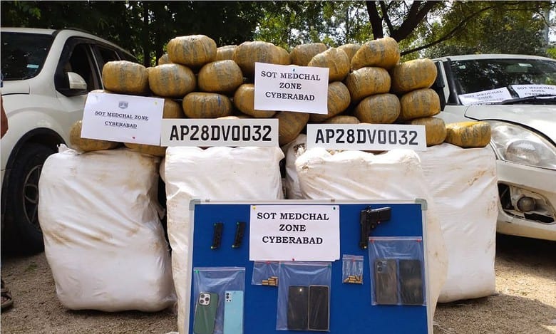 Telangana: Interstate peddlers nabbed transporting ganja worth Rs 3 cr