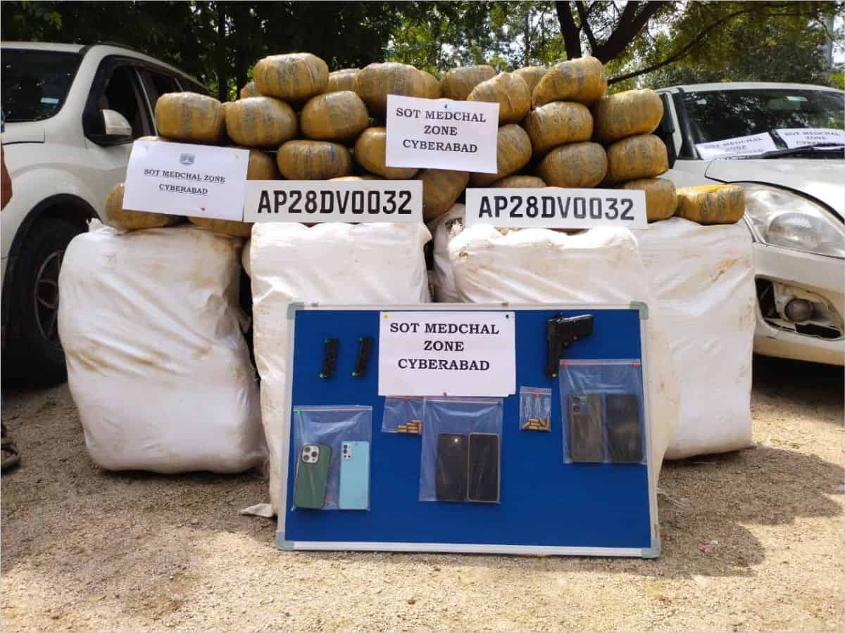 Telangana: Interstate peddlers nabbed transporting ganja worth Rs 3 cr