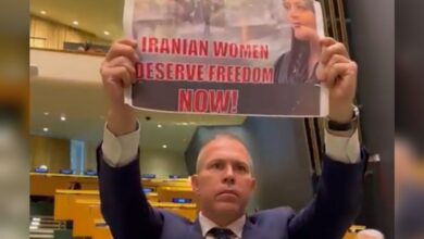 Watch: Israeli envoy escorted for protest during Iranian Prez's speech at UN
