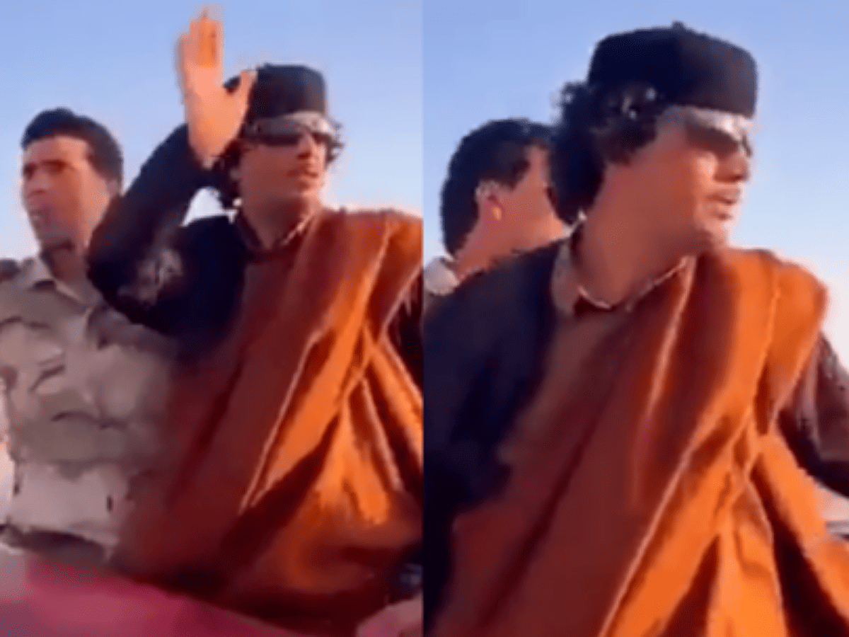 Video: Look-alike of Muammar Gaddafi roams the streets of Libya