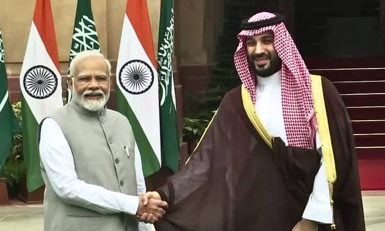 Saudi Crown Prince meets PM Modi at Hyderabad House