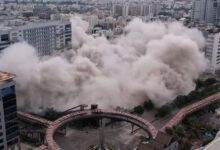 Watch: 2 buildings demolished in Mindspace IT Park in Hyderabad