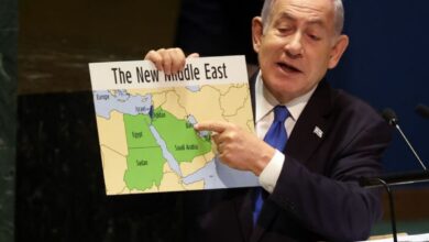 Israeli PM presents map erasing Palestine at UN