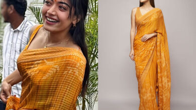 Rashmika attends wedding in Hyderabad in Anita Dongre saree worth Rs…